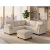 VANOMi 90.6’’ Corduroy Sectional Sofa with Storage Ottoman - 3 of 4