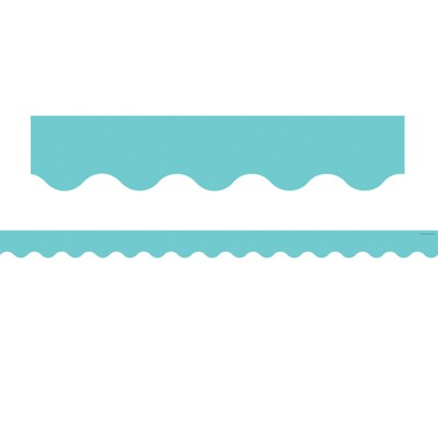 Teacher Created Resources Light Turquoise Scalloped Border Trim, 35 Feet (Pack of 6)