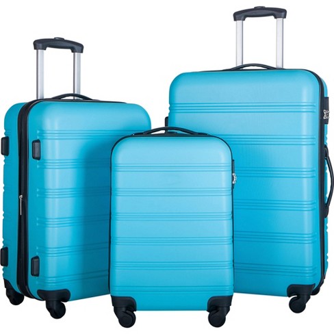 Lime green Expandable Luggage Sets 3 piece Side Hooks Hard Case
