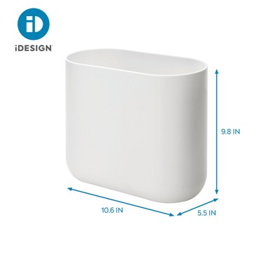 Slim Oval White Recycled Plastic Waste Basket