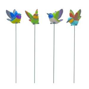 Transpac Resin Hummingbird Pick Set of 4 Spring Home Decorations - 1 of 3
