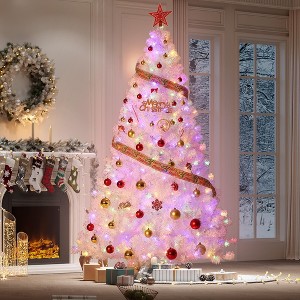 White LED Christmas Tree - 150 Lights, 288 Branch Tips w/ Metal Stand - Indoor/Outdoor Holiday Decor - 1 of 4