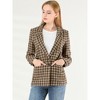 INSPIRE CHIC Women's Notched Lapel One Button Boyfriend Plaid Suit Blazer - 3 of 4