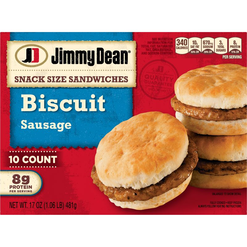 Jimmy Dean Biscuit Sausage Snack Size Frozen Sandwiches - 17oz, 3 of 12