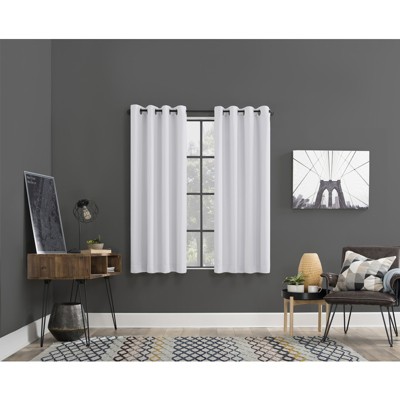 Sun Zero Norwich Curtains White Blackout 80 in. W X 63 in. L