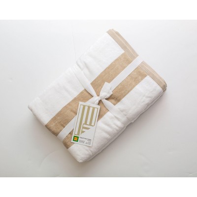 Espalma Tropical Cabana  Striped Velour Beach Towels - 2 Pack