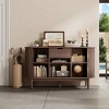 Fluted Pantry Storage Cabinet with Sliding Tambour Door, Wide Kitchen Cabinet with Removable & Adjustable Shelves - 2 of 4