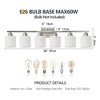 Maliang Silver Modern Vanity Light Over Mirror, Wall Sconces with Milky White Frosted Glass Shades, (Bulbs Not Included) - 3 of 4