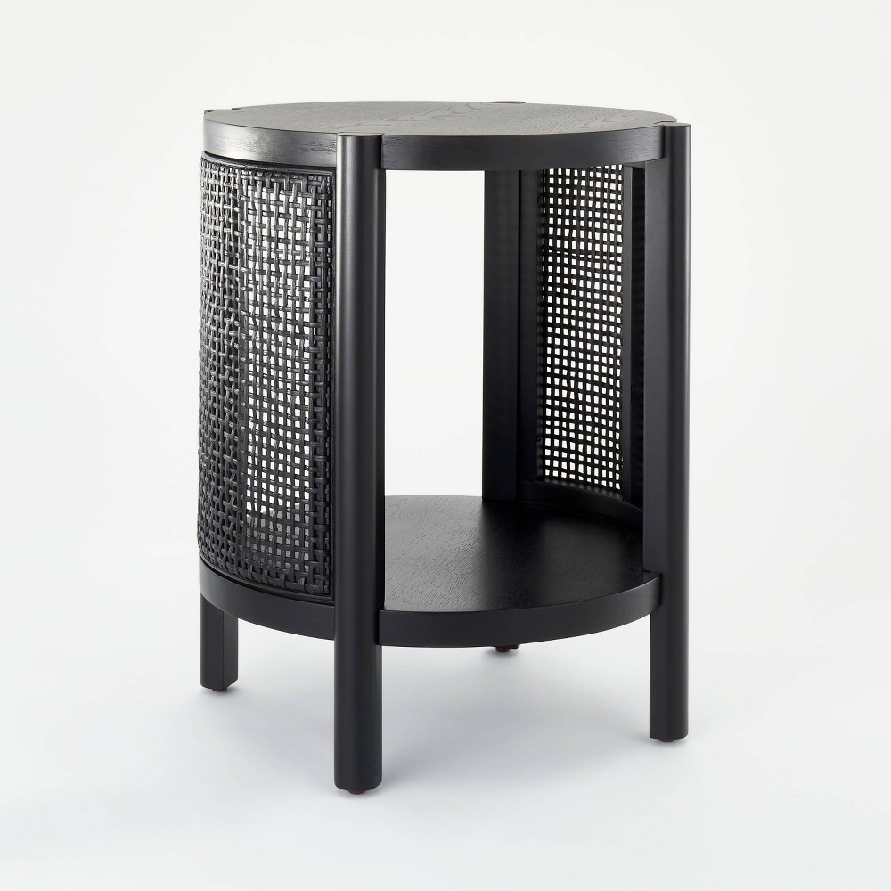 Photos - Coffee Table Portola Hills Woven Accent Table Black - Threshold™ designed with Studio M