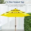 Best Choice Products Woodgrain Pattern 10ft 3-Tier Solar Patio Umbrella w/ 24 LED Lights, Tilt - 4 of 4