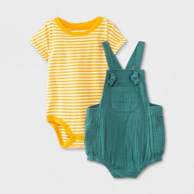 Image of Baby Gauze Top & Shorts Set - Cat & Jack™ Jade Green 3-6M