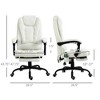 Faux Leather Adjustable High Back Office Recliner Chair with 7-Point Vibrating Massage, Lumbar Support and Footrest - 3 of 4