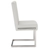 Set of 2 Toulan Modern & Contemporary White Faux Leather Upholstered Stainless Steel Dining Chairs - Baxton Studio - 3 of 4