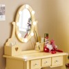 KTMBDW Kids Vanity Table and Chair Set, Girls Vanity Set with Stool and Mirror, Makeup Dressing Princess Table with 3 Drawer for Little Girls - 3 of 4