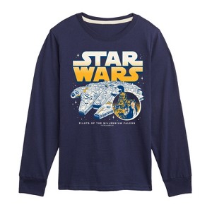 Boys' - Star Wars - Han Chewy Mil Falc Long Sleeve Graphic T-Shirt - 1 of 3