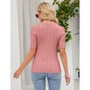 Womens Knit Shirts Slim Fit Sweater Tops Short Sleeve Round Neck Tops - 2 of 4