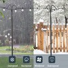 Artloge Set of 2 Heavy Duty Adjustable String Lights Poles Bird Feeder Pole Stand with Fork Shepherd Hooks for Outdoor Garden - 4 of 4