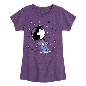 Girls' - Peanuts - Lucy Snow Fitted Short Sleeve Graphic T-Shirt - 1 of 4