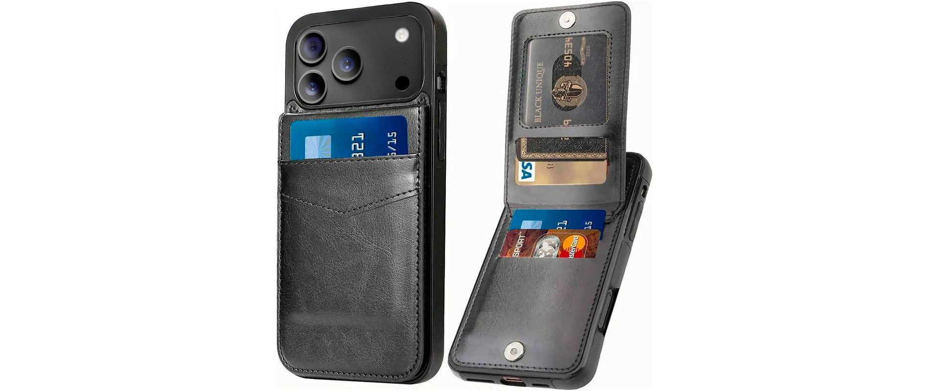 Entronix Case Compatible with iPhone 17 Pro - [6 Slot Card Holder] Slim Leather Wallet