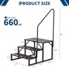 RV Steps with 1 Handrails, Heavy Duty Hot Tub Steps, Portable Mobile Home Stairs Steps, Ladder Stairs for Travel Trailer, Camper, Pool, 2 Step - 2 of 4