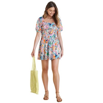 VENUS Womens Cotton Voile Mini Dress