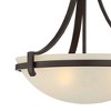 Regency Hill Mallot Oil Rubbed Bronze Pendant Chandelier 20" Wide Industrial Champagne Glass Bowl Shade 4-Light Fixture for Dining Room Kitchen Island - 3 of 4