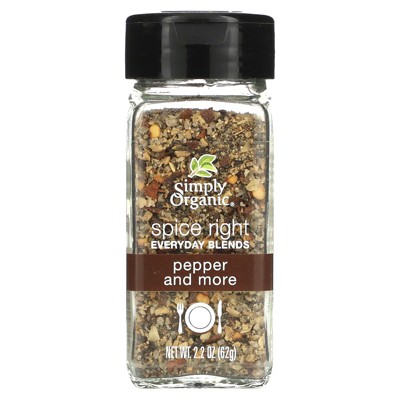 Simply Organic Spice Right Everyday Blends, Pepper and More, 2.2 oz (62 g)