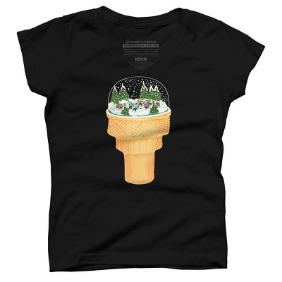 Girl's Design By Humans Sno-Cone By BullShirtCo T-Shirt