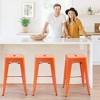 FDW Metal Bar Stools Set of 4 Counter Height Barstool Stackable Barstools  Indoor Outdoor Patio Bar Stool Home Kitchen Dining Stool - 4 of 4