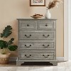 Okak 5/7-Drawer Dresser with Farmhouse Modern Fusion Ample Storage, Beveled Base for Stability, Scratch-Resistant for Bedroom/Entryway - 2 of 4