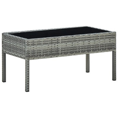 vidaXL Garden Table Brown PE Rattan Medium Durable Garden Table