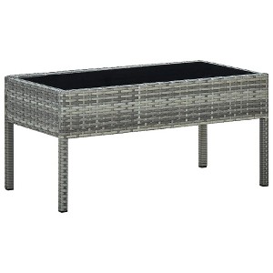 vidaXL Garden Table Brown PE Rattan Medium Durable Garden Table - 1 of 4