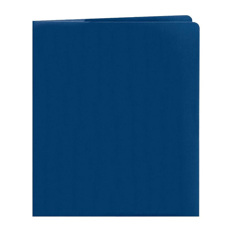 Smead Lockit Two-Pocket Folder Textured Paper 11 x 8 1/2 DK Blue 25/BX 87982, 5 of 9