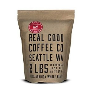 Real Good Coffee Whole Bean Coffee - Decaf Medium Roast Coffee Beans - 2 Pound Bag - 100% Whole Arabica Beans - Grind at Home - 1 of 4