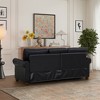 82.65" Navy Blue Faux Leather Round Arm Sofa with Storage and Silver Nailhead Trim - 4 of 4