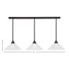 Toltec Lighting Stem 3 - Light Chandelier in  Dark Granite with 16" Italian Bubble Shade - 2 of 2