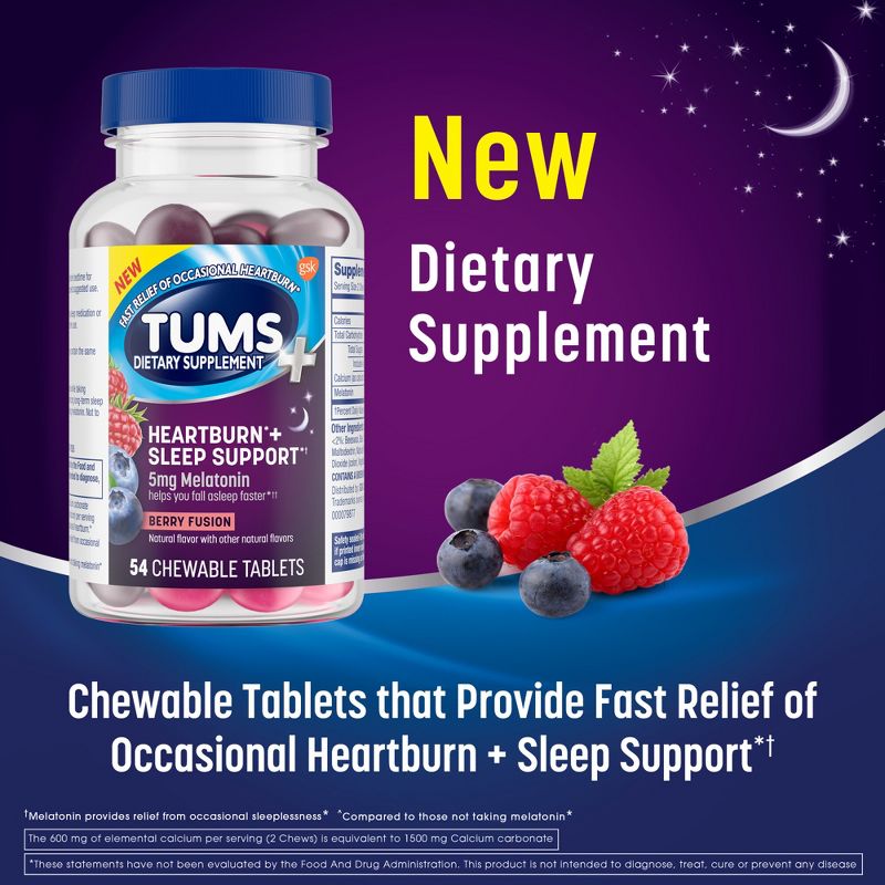 Tums with Sleep Support Berry Fusion Chew Bites - 54ct, 3 of 10
