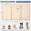 COZONY Freestanding Wooden Pet Gate, Collapsible Dog Fence with 2 Support Feet, Step-Over Barrier for Indoor Use - 3 of 4