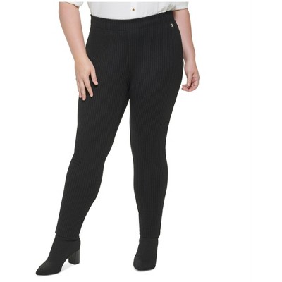 Calvin Klein Womens Pinstripe Pull On Trousers Stretch Dress Pants