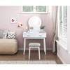 NicBex 31.5" Makeup Vanity Desk with Mirror and Stool,Retro Makeup Table with Storage Drawers for Bedroom,White - 2 of 4