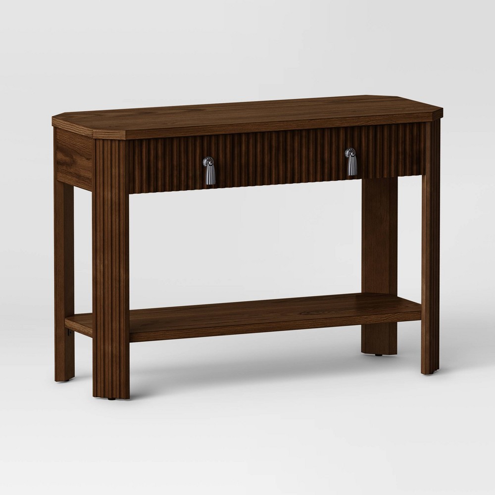 Photos - Dining Table 46" Laguna Nigel Fluted Wooden Console Table Brown (KD) - Threshold™ desig