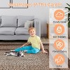 Modern Washable Area Rug, Non Slip Indoor Print Mat For Living Room Bedroom Dining Room Kitchen Enterway, Low Pile Stain Resistant Foldable Carpet - 4 of 4