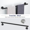 Itopfox 5-Piece Matte Black Bathroom Accessories Set, Stainless Steel Hardware with Towel Bar, Toilet Paper Holder & Hooks, Wall Mounted for Decor - 2 of 4