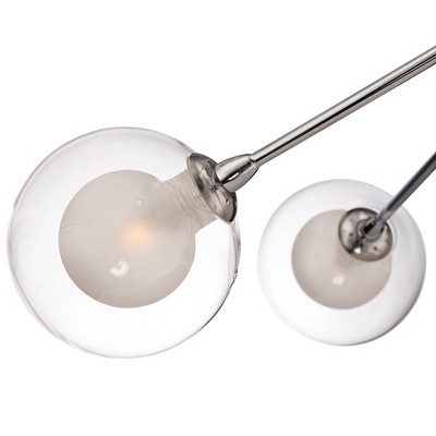 Chrome 15-Light Sputnik Ceiling Fixture with Frosted Glass Shades