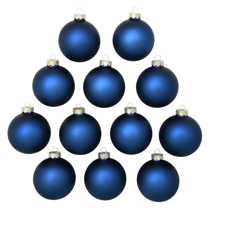 Northlight Matte Finish Christmas Ball Ornaments - 2.75" (70mm) - Midnight Blue - 12ct, 3 of 4