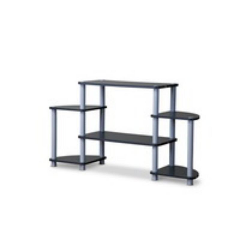 Orbit and Silver 3 Tier TV Stand for TVs up to 40&#34; Black/Silver - Baxton Studio, 1 of 6