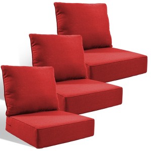 Buenhomino 3-Pack 6inch Thick 24" x 24" Deep Seat Cushion & Back Pillow with Removable Covers Outdoor - 1 of 4