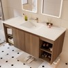 Hyleory 48" Wall Mounted Bathroom Vanity with Single Resin Sink, Two Soft-Closing Doors and Four Shelves - 2 of 4