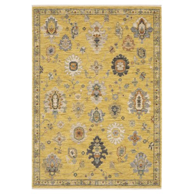 Oriental Weavers Lucca 2863G Yellow / Multi Indoor Area Rug - 5'3" x 7'6"