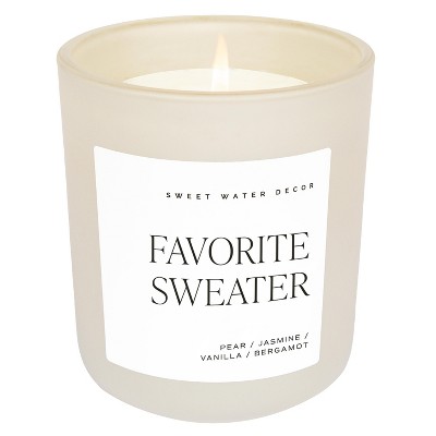 Sweet Water Decor Favorite Sweater 15oz Tan Matte Jar Soy Candle